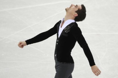 Martí Vigo, durante los primeros kilómetros de la prueba de los 15 kilómetros estilo libre.