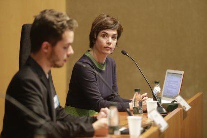 La periodista Samanta Villar, en la primera jornada de la XV Setmana de la Comunicació de la UdL.