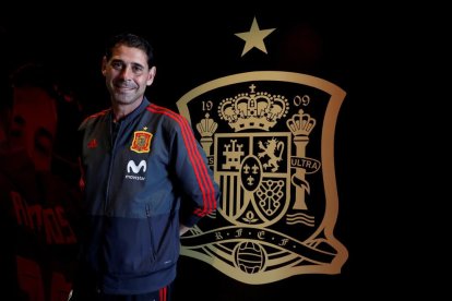 Fernando Hierro, ahir abans de la trobada amb els mitjans de comunicació.