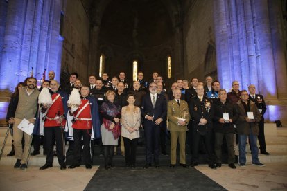 Alguns dels condecorats ahir a la celebració de la patrona de la Guàrdia Urbana.