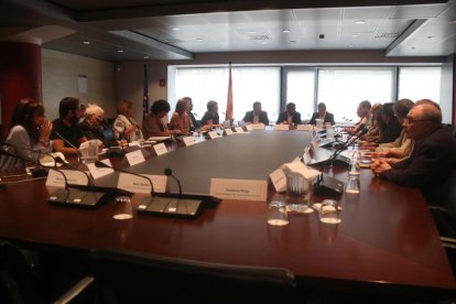 La reunió d’ahir del Govern, diputacions i municipis.