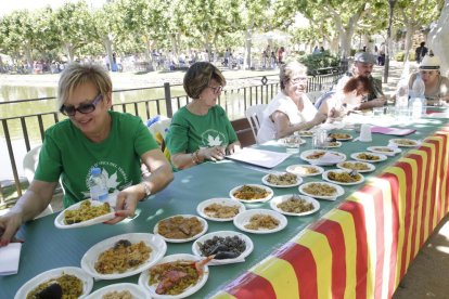 Una de les colles que ahir va participar en el concurs al Parc del Terrall de les Borges.