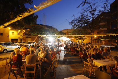 Encuentro de ‘gegants’, ayer en L’Albi.