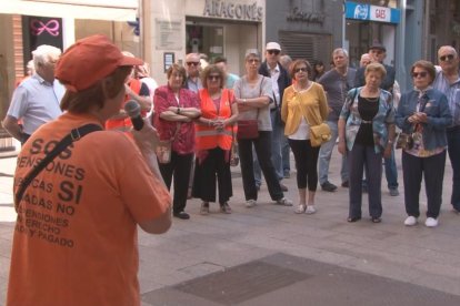 Imatge de l’assemblea d’ahir de la Marea Pensionista de Lleida.