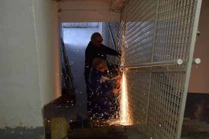 Els treballs al túnel de vestidors van començar ahir.