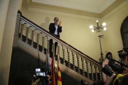 Larrosa, en la sede del PSC ayer justo después de conocer el resultado del escrutinio de las primarias.