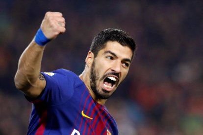 Luis Suárez celebra el gol que igualava en aquells moments l’eliminatòria.