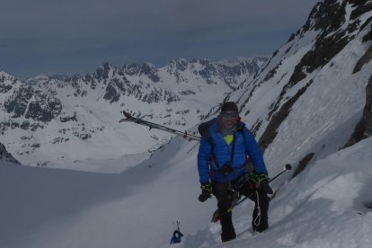 Pol Figueras, en una de las paredes que le dio tiempo a escalar en Utah.