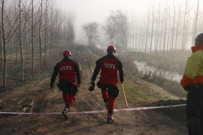 Una grúa transporta el vehículo en el que apareció el cadáver.
