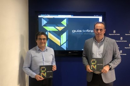 Gibert y Boixadera en la presentación de la guía de ferias.