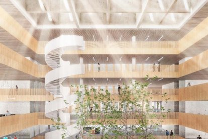 El exterior del edificio diseñado por Alícia Benet.