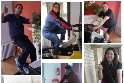 Àngela y Marta, junto a Maribel Moncasi, antes del confinamiento.