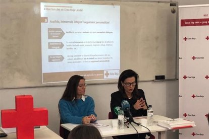 Presentació de l’estudi ahir a la seu de Creu Roja Lleida.