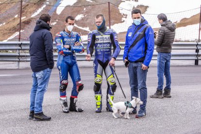 Àlex Rins, piloto del Mundial de MotoGP, durante su entrenamiento en el circuito andorrano.