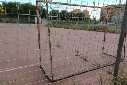Gradas del Municipal de Pardinyes invadidas por las plantas.