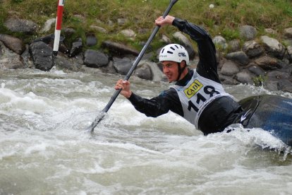 Maialen Chourraut, durante su participación en la jornada de ayer, en la que se colgó el oro.
