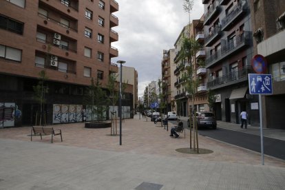 La plaza en la calle General Brito, una de las que fue renovada por las obras.