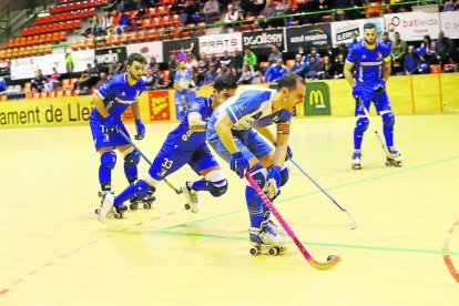 El jugador del planter Sergi Folguera va disputar ahir els primers minuts en competició continental.