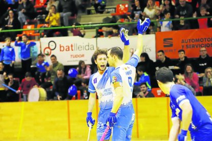 El jugador del planter Sergi Folguera va disputar ahir els primers minuts en competició continental.