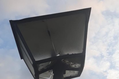 Dos árboles arrancados después de la fiesta mayor de Sucs.