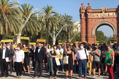 Mireia Boya, Lluís Guinó, Ramona Barrufet, Anna Simó y Lluís Corominas, ayer en el banquillo.