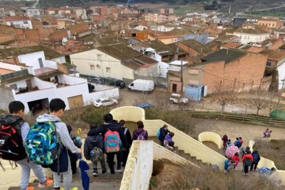 Los módulos instalados en el colegio de Alcarràs.