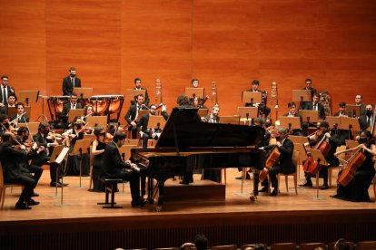 El rapero leridano Àlex Valdivia en el Espai Orfeó el viernes.