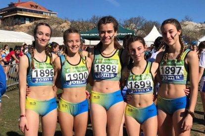 Atletes del Xafatolls i del CA Terres de Ponent que van competir ahir a Sòria.