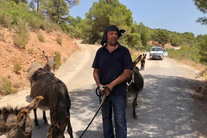 Incendio ayer entre Lleida y Albatàrrec.
