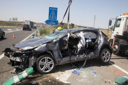 El accidente se produjo durante la incorporación a la autovía en dirección a Lleida.