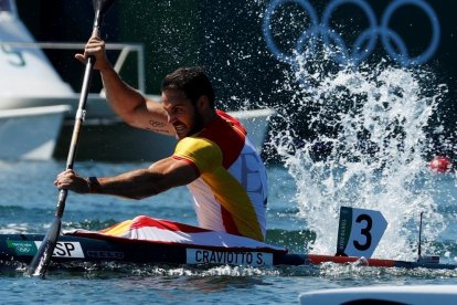 El leridano, en pleno esfuerzo por recuperar posiciones y alcanzar el podio de la categoria.