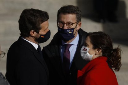 Vista general del acto institucional, con 260 personas, ante el Congreso de los Diputados.