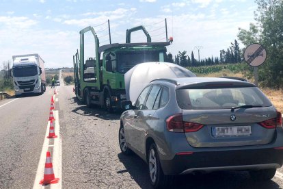 Dos heridos en un nuevo choque en la N-240 entre un camión y un coche