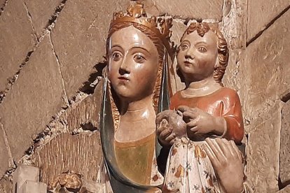 Las obras llegadas desde Lleida, ayer en el Museo Diocesano de Barbastro.