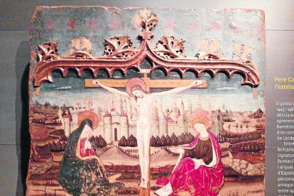 Las obras llegadas desde Lleida, ayer en el Museo Diocesano de Barbastro.