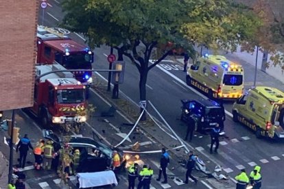 Vista del accidente que tuvo lugar el sábado a primera hora.