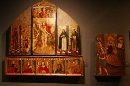 La predela (parte inferior de un retablo) originaria de Saidí, del siglo XV, que también viajará desde el Museu de Lleida hasta el Museo Diocesano de Barbastro.