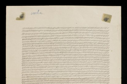 carta. En moltes de les seues obres més enigmàtiques juga amb les paraules i el llenguatge, com en aquesta ‘carta’ elaborada amb barres.