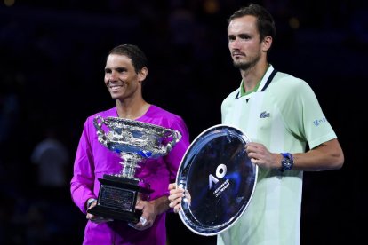 Medvedev després de ser derrotat per Nadal: