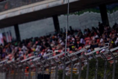 Carlos Sainz, que sortirà segon, ahir al Circuit de Catalunya.