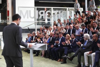 El conseller d'Empresa i Treball, Roger Torrent, en roda de premsa.