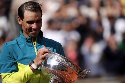 Rafa Nadal después de conquistar su decimocuarto Roland Garros.