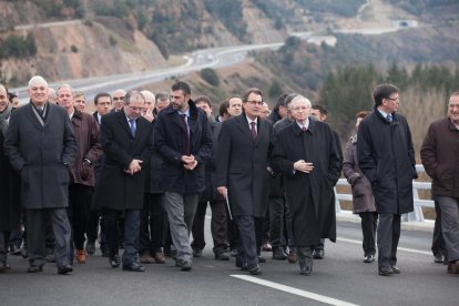 Vista aèria de l’Eix Transversal al seu pas per la Segarra.