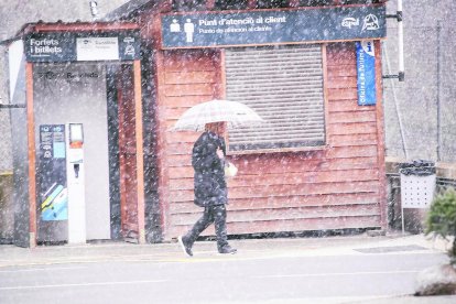 La neu que va caure ahir al matí a Rialp