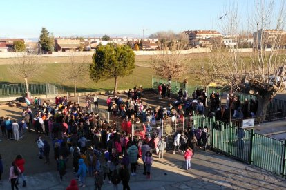 Vista aèria de la concentració que es va dur a terme al matí
