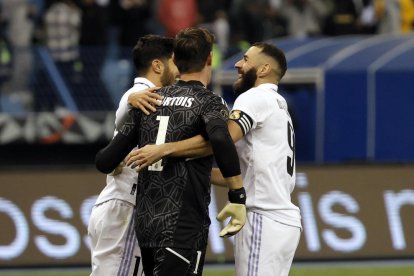 Xavi, ayer, antes de su comparencia previa al partido de hoy en Riad.