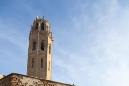 Un moment de la sortida de la carrera, ahir a la Seu Vella.