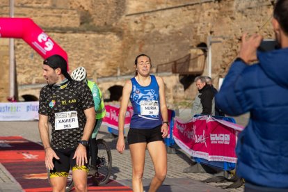 Un moment de la sortida de la carrera, ahir a la Seu Vella.