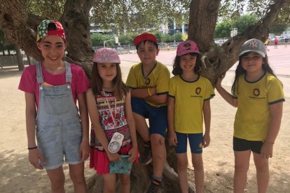 Classe en una aula d’un institut de Lleida ciutat amb gairebé 34 graus ahir cap a les 13.00 hores.