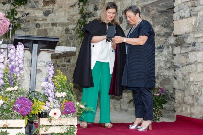 La síndica, Maria Vergés, ahir durant la seua intervenció a l’acte institucional de l’Hèsta d’Aran.